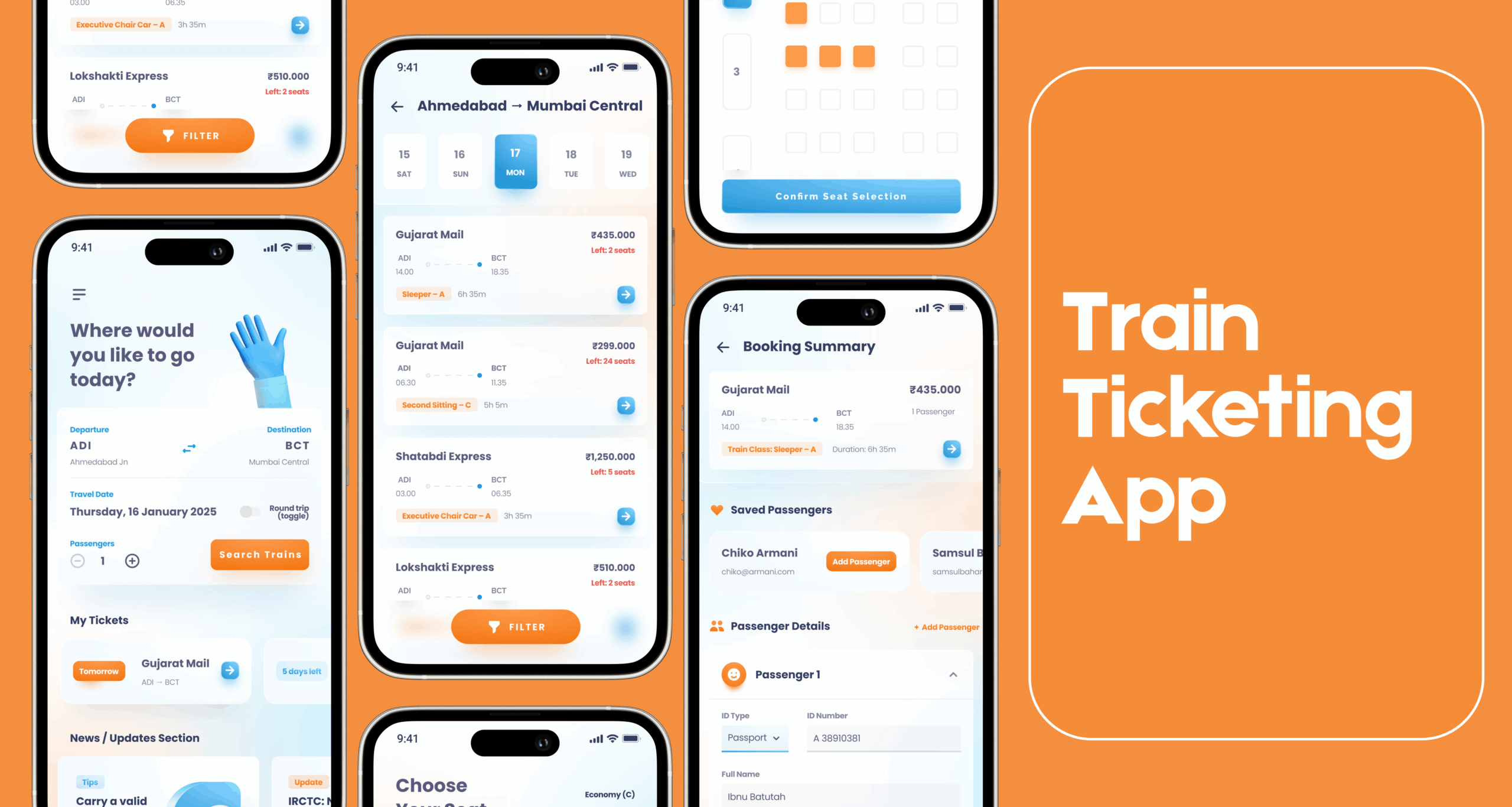 Work train ticketing app ui